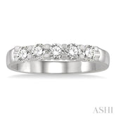 1/2 ctw 5 Stone Round Cut Diamond Wedding Band in 14K White Gold